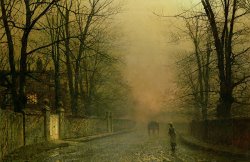 Where the pale moonbeams linger by John Atkinson Grimshaw