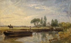 Barge Below Flatford Lock by John Constable