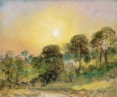 Trees on Hampstead Heath at Sunset by John Constable