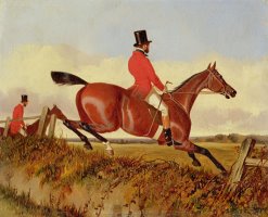 Foxhunting - Clearing a Bank by John Dalby