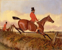 Foxhunting Clearing a Bank by John Dalby