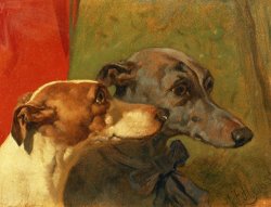The Greyhounds Charley and Jimmy in an Interior by John Frederick Herring Snr