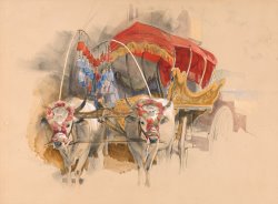 A Turkish Araba Drawn by Two White Oxen, Constantinople by John Frederick Lewis