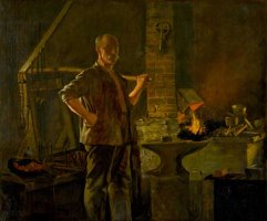 The Village Blacksmith by John George Brown