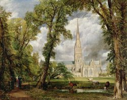 View of Salisbury Cathedral from the Bishop's Grounds by John Glover