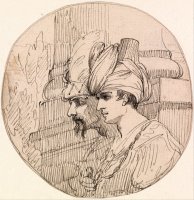 Two Heads in a Roundel by John Hamilton Mortimer