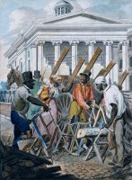 Black Sawyers Working in Front of The Bank of Pennsylvania by John Lewis Krimmel