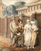 Sunday Morning in Front of The Arch Street Meeting House by John Lewis Krimmel