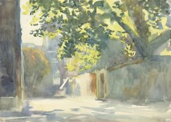Sunlit Wall Under a Tree by John Singer Sargent