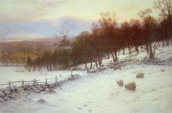 Snow Covered Fields with Sheep by Joseph Farquharson