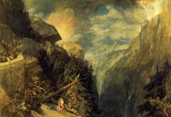 The Battle of Fort Rock, Val D'aoste, Piedmont by Joseph Mallord William Turner