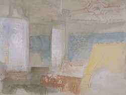 Turner's Bedroom in The Palazzo Giustinian (the Hotel Europa), Venice by Joseph Mallord William Turner