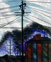 Telegraph Poles with Buildings by Joseph Stella