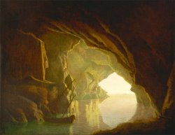 A Grotto in The Gulf of Salerno, Sunset by Joseph Wright