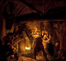 An Iron Forge by Joseph Wright