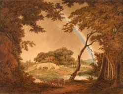 Landscape with Rainbow, View Near Chesterfield by Joseph Wright