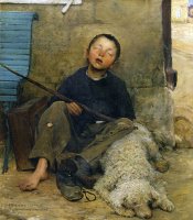 The Small Begger Asleep by Jules Bastien Lepage