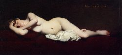 A Reclining Nude by Jules Joseph Lefebvre