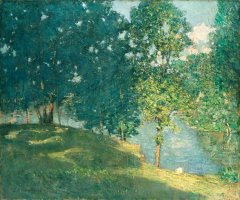 Afternoon by The Pond by Julian Alden Weir