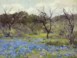 Early Spring鈥攂luebonnets And Mesquite by Julian Onderdonk