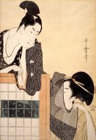 Couple with a Standing Screen by Kitagawa Utamaro