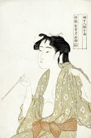 Portrait of a Woman Smoking by Kitagawa Utamaro