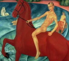 Bathing of the Red Horse by Kuzma Sergeevich Petrov-Vodkin
