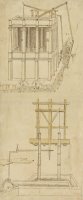 Architecture With Indoor Fountain From Atlantic Codex by Leonardo da Vinci