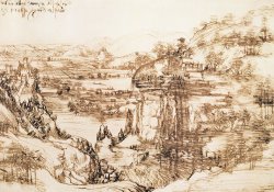 Arno Landscape by Leonardo da Vinci