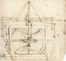 Flywheel Mechanical Drawing by Leonardo da Vinci