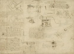 Screws And Lathe Assembling Press For Olives For Oil Production And Components Of Plumbing Machine by Leonardo da Vinci