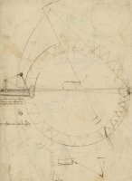 Wheel Sketch Of Drawing In Folio 956 by Leonardo da Vinci