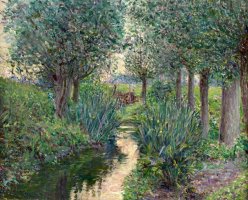 A Stream Beneath Poplars by Lilla Cabot Perry