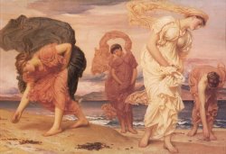 Greek Girls Picking Up Pebbles by The Sea by Lord Frederick Leighton