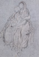 Study of Seated Girls Watching The Festive Procession by Lord Frederick Leighton