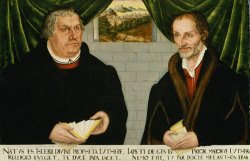 Double Portrait of Martin Luther (1483 1546) And Philip Melanchthon (1497 1560) by Lucas Cranach The Younger