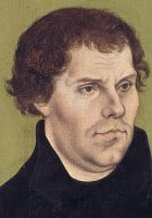 Portrait Of Martin Luther Aged 43 by Lucas Cranach