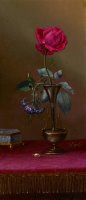 Red Rose And Heliotrope in a Vase by Martin Johnson Heade