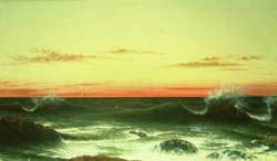 Seascape Sunset 1861 by Martin Johnson Heade
