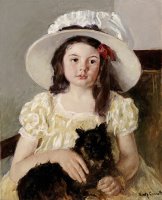 Francoise Holding a Little Black Dog by Mary Cassatt