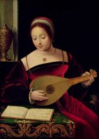 Mary Magdalene Playing the Lute by Master of the Female Half Lengths
