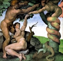Adam And Eve 1512 by Michelangelo Buonarroti