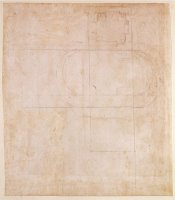 Architectural Sketch Pencil on Paper Recto by Michelangelo Buonarroti