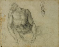 Figure of The Dead Christ And Two Studies of The Right Arm by Michelangelo Buonarroti