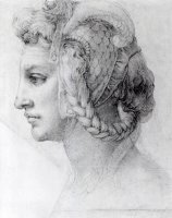 Ideal Head of a Woman C 1525 28 by Michelangelo Buonarroti