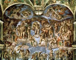 Last Judgement From The Sistine Chapel 1538 41 Fresco by Michelangelo Buonarroti