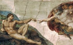 Michelangelo Creation of Adam Art Poster Print by Michelangelo Buonarroti
