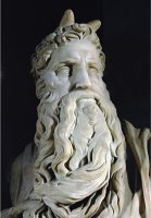 Moses Detail From The Tomb of Pope Julius II Rovere in San Pietro in Vincoli Rome by Michelangelo Buonarroti