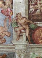Sistine Chapel Ceiling 1508 12 Expulsion of Adam And Eve From The Garden of Eden Ignudo by Michelangelo Buonarroti