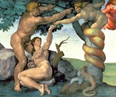 Sistine Chapel Ceiling 1508 12 The Fall of Man 1510 Post Restoration by Michelangelo Buonarroti
